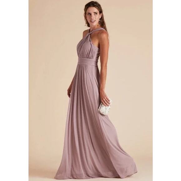 Birdy Grey Kiko Maxi Dress Halter Ruched Long Formal Bridesmaid Gown Curve Mauve - Picture 13 of 14